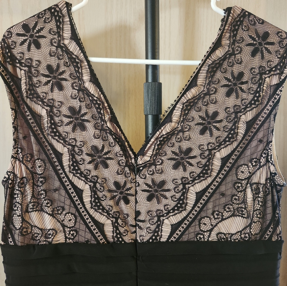 Dressbarn Elegant Black and Tan Backless Dress - Picture 6 of 6